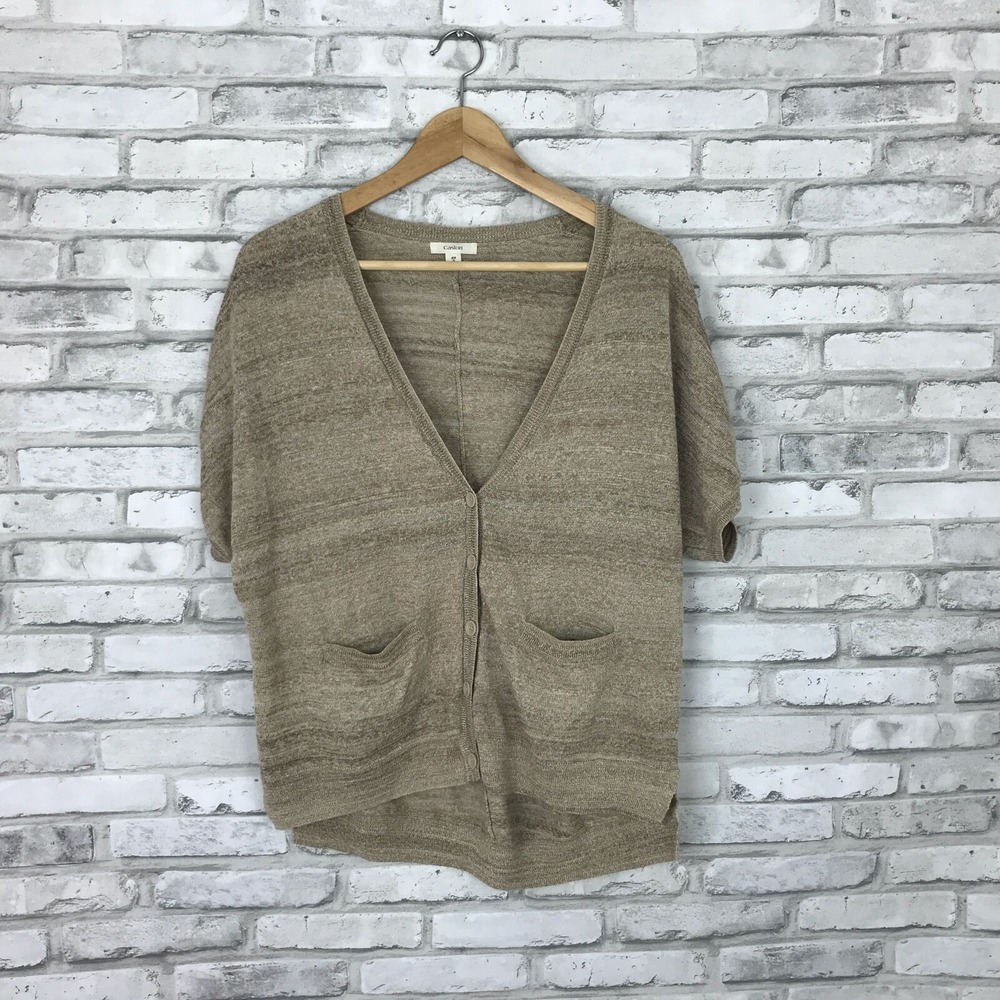 Caslon Sweater Womens XS Beige Dolman Sleeve Cardigan Button Front Lightweight‎